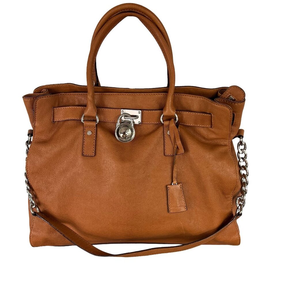 Large Leather Bag, weekender, large zippered interior original Michael Kors bag.